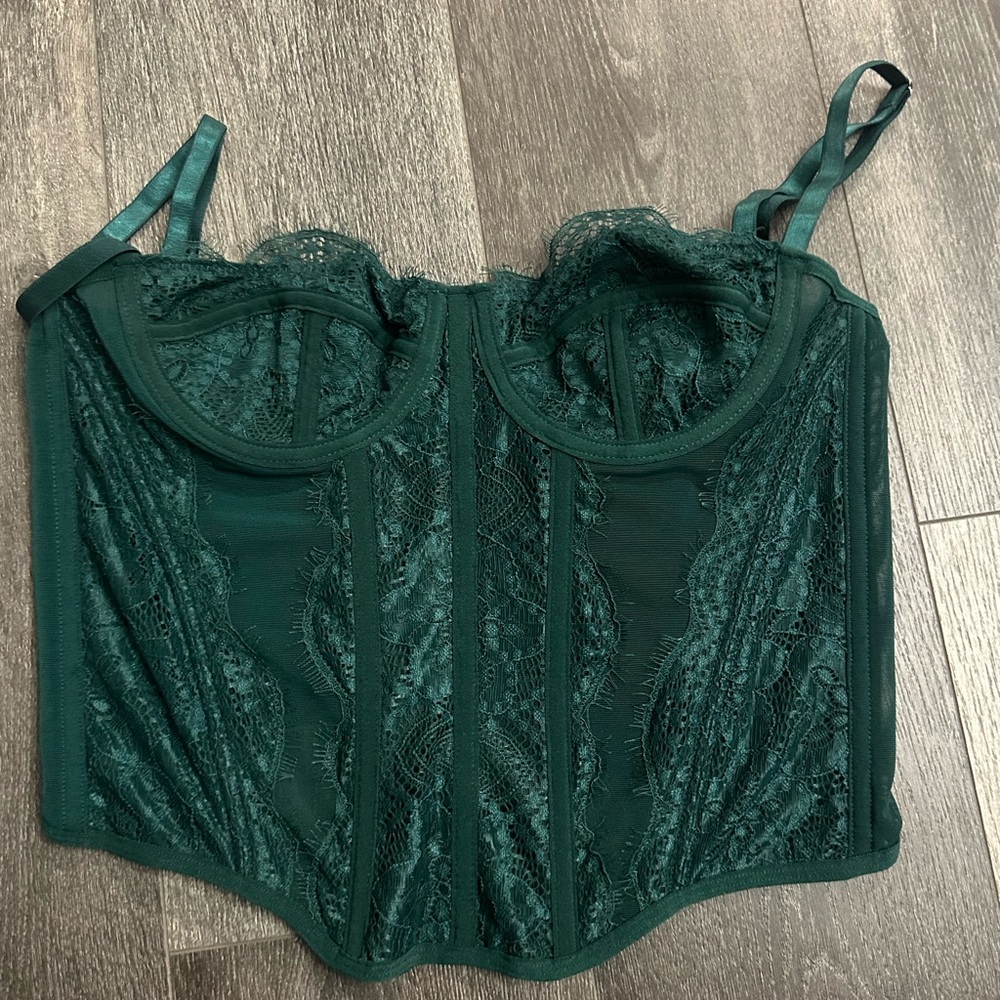 Emerald Green Lace Bustier